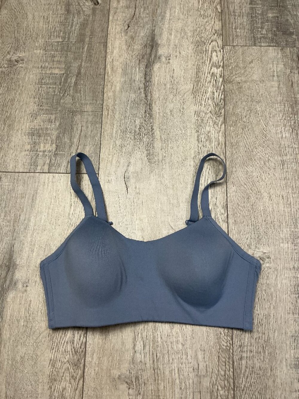 Knix The One&Only Scoop Wireless Bra Chambray Blue - Size Medium